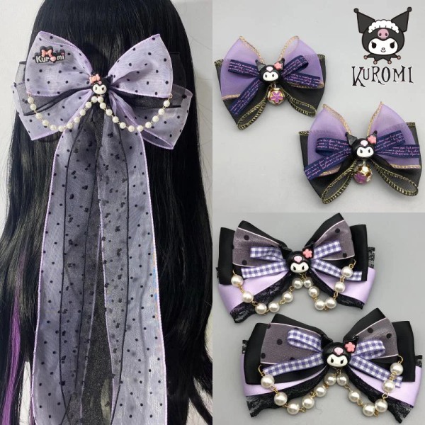 Anime Kawaii Original japansk Lolita Kuromi Hårband Rosett Band Håraccessoarer Halsband Huvudbonader Hoop Hårnål Flickor Huvudbonader Kuromi 24 One Size