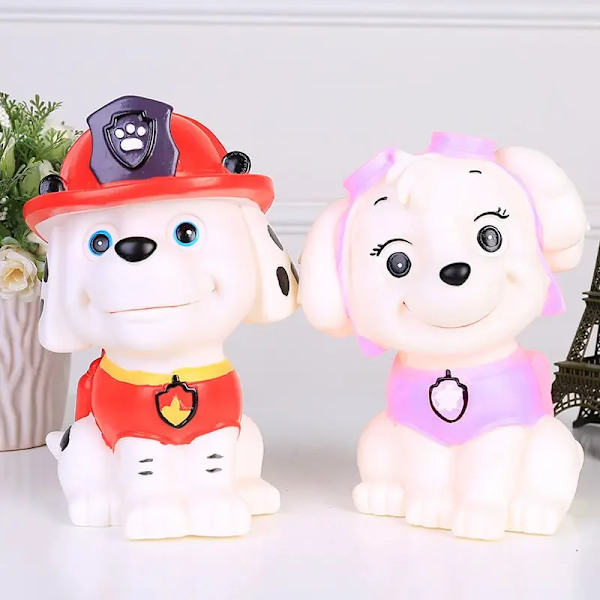 Paw Patrol Chase Skye Liten Spargris Söt Mynt Penningboxar Förvaring Barn Leksaker Pojkar Flickor Sparkartong Heminredning Barn Presenter Marshall