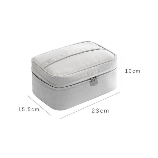 Toalettmappe - Kvinner - Stor Kapasitet - Vanntett - Nylon - Grå gray