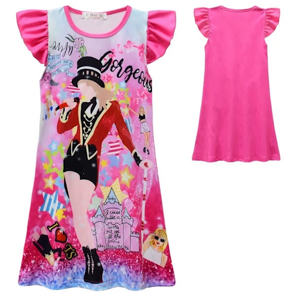 Taylors The Swifts The Ears Tour Flickor Klänningar Kläder Flickor Kortärmad Pyjamas Klänning Barn Nattlinne Sovkläder Födelsedagspresenter Taylors Swifts 1 130