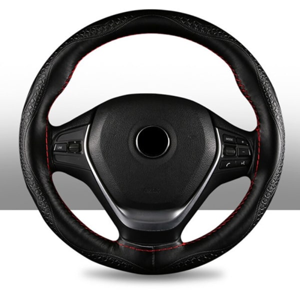 (B)Car-suv diameter 37/38cm Auto Rat- Wheel Cover Anti-Slip Prägling Läder Bilstyling Tillbehör Universal Braid Case passform B