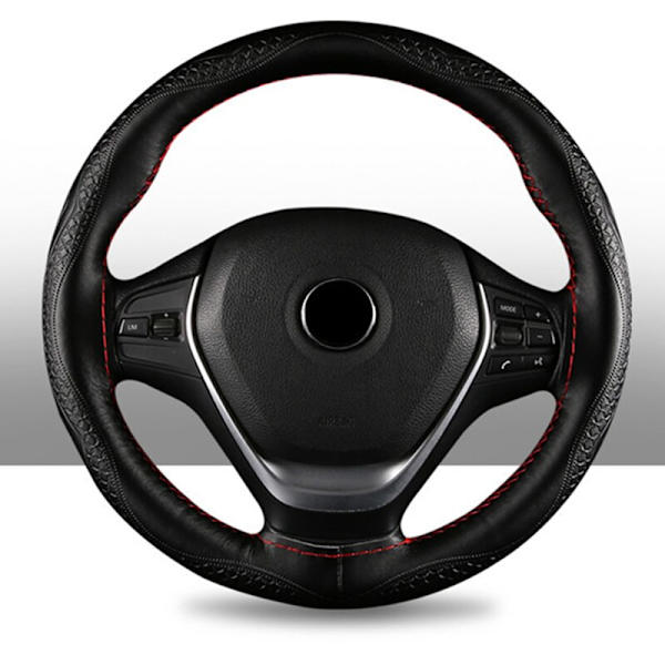 (C)Bil suv diameter 37/38cm Auto ratt- Cover Anti-halk prägling Läder Bil-styling Tillbehör Universal Braid Case passform C
