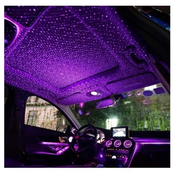 2 stk. bilinteriørlys, 3 dynamiske moduser LED Stjernehimmelprojektorlys for soverom, fest, tak, vegger