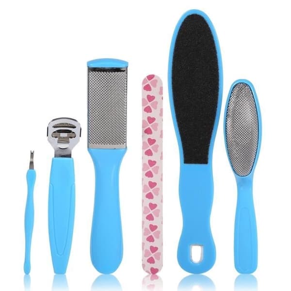 8PCS Pedicure Sæt - VGEBY - Fodplejeværktøj - Rustfrit Stål - Holdbart - Bærbart Blue, Pink