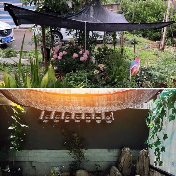 3*4M Sort Skyggenet, Have Terrasse Skyggenet, Rektangulær Skyggesejl, Sort