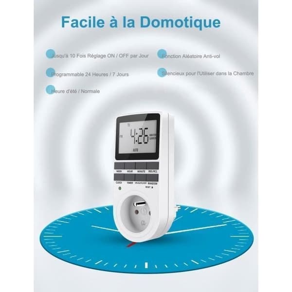 Digital Programmerbar Uttag - Veckovis Digital Timer, LCD-Display, Energibesparande (1-pack)