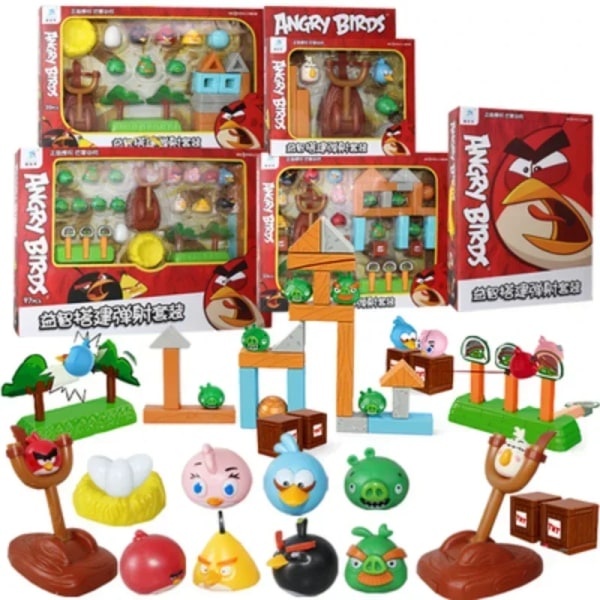 Angry Bird Byggklossar Leksaker Röd Blues Chuck Matilda Minion Grisar Actionfigurer Block Byggnadsskjutspel Födelsedagspresenter 18pcs