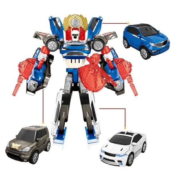 3 In 1 Tobots Transformation Robot Korea 2 In 1 Cartoon Brothers Anime Deformation Bil Flygplan Leksaker för barn Julklapp 2 without box