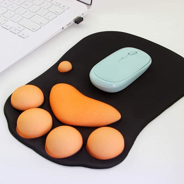 3D Søt Musematte Datamaskin Anime Myk Kattepote Musematter Håndleddsstøtte Komfort Silikon Memory Foam Gaming Musematte