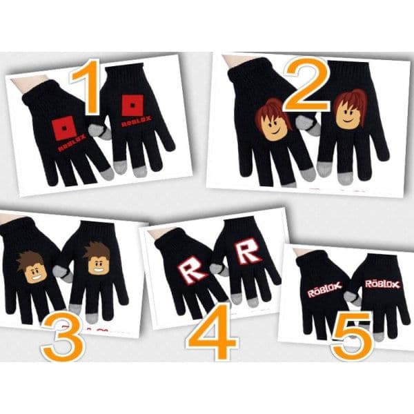 Roblox Sorte Strikkede Vanter Med Touch Funktion Touch Vante Sort Model 2