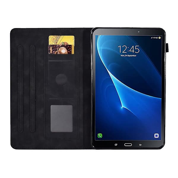 Til Samsung Tab A 10.1 T580/T585 (2016) Præget Flatbed Sort Sort Samsung Galaxy Tab A 10.1 (201 Black