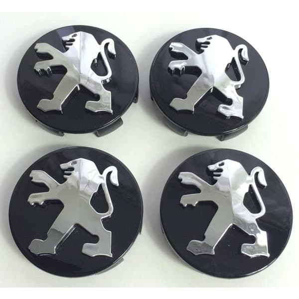 Peg03 - 60MM 4-pak Centerkapsler Peugeot Sølv one size
