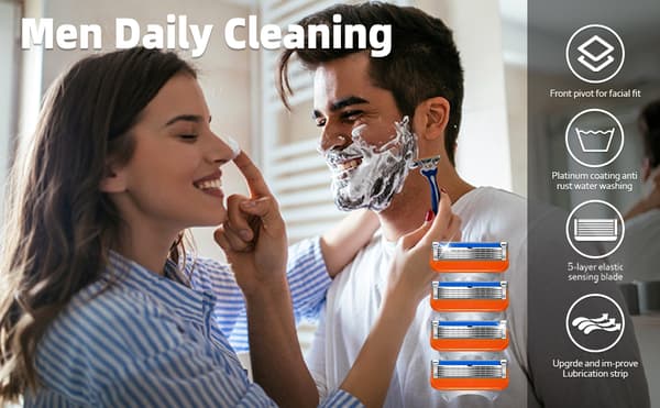 24 stk. barberblade, barberblad refills til Fusion 5, barberblade til mænd - Orange ny version