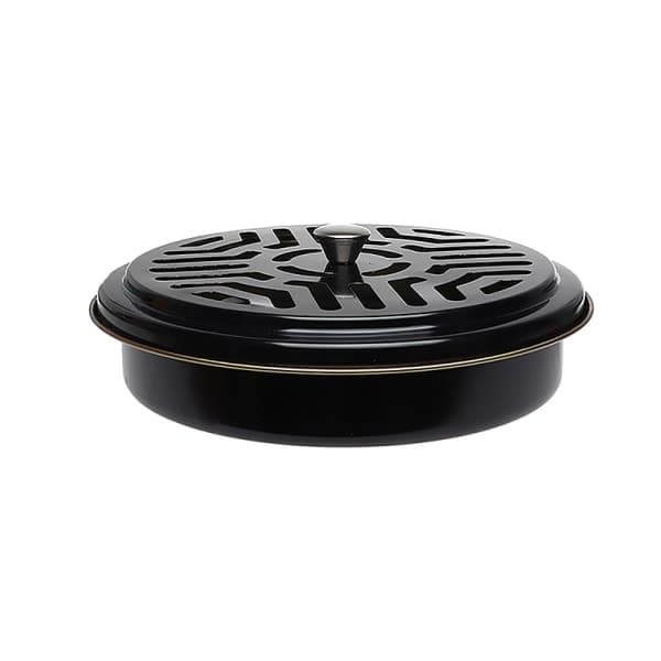 Myggespoleholder bakke ramme rustfrit stål rund stander Sort Black