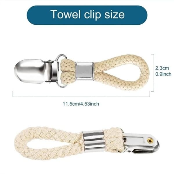 4 stk. håndkleklyper Håndkleholder beige