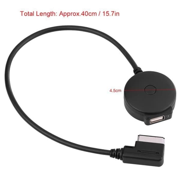(Musta) AMI MDI Bluetooth-auton USB-sovitin Audille - KYLLÄ - Musta - Tupakansytytin Musta