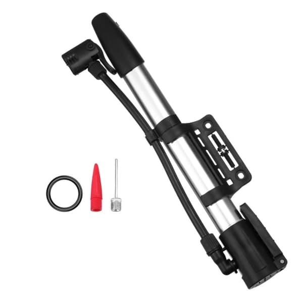 Mini polkupyörän pumppu renkaan täyttölaite hopea silver