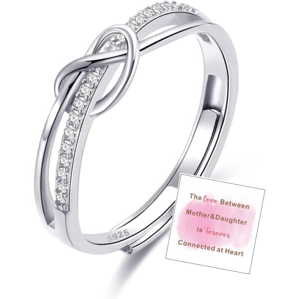 Äkta Silver Forever Linked Ring för Mors Dag-presenter