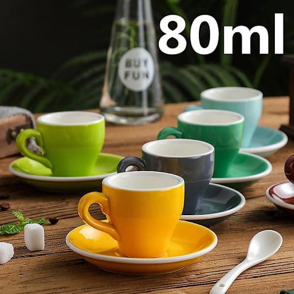 Macaron Espresso Sort Italiensk Kaffekop Blå