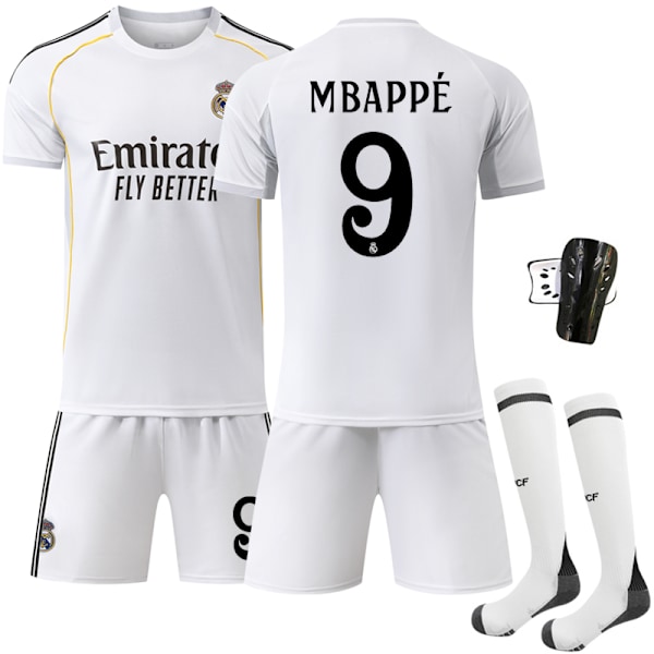 25-26 Fotbollskit för Real Madrid Hemma #9 Mbappe Träningsdräkt 22