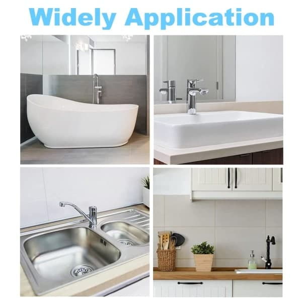 Badekarforsegling - 3,2m*55mm Selvklebende PVC Vanntettingslist - Selvklebende Fleksibel Base Grå Grey