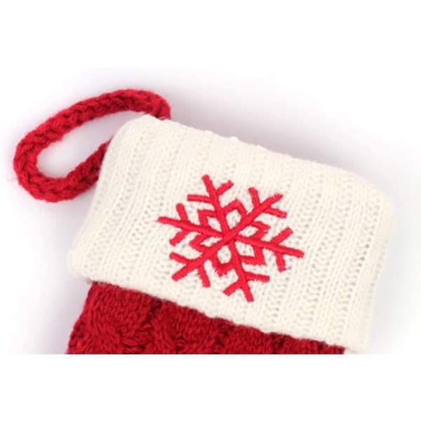 Jule Strømpe med Bokstavmonogram for Julebordpynt (Rød Snøfnugg, Én Størrelse)