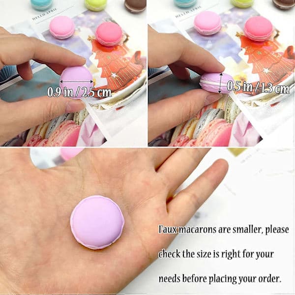 14 stk. Mini Macarons Kunstige Macarons Simulation til Fotorekvisitter, Bageriudstilling - 7 Farver