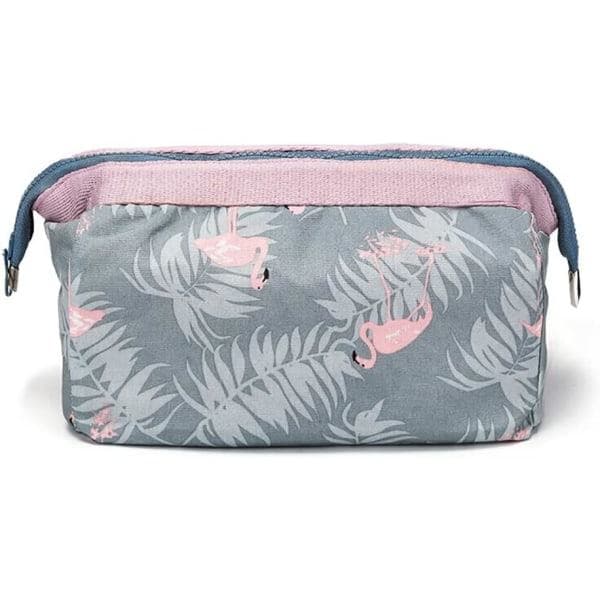 Kosmetiktasker, vandtætte polyester bomulds makeup tasker, bærbar rejsetaske, toilettaske, flamingo Flamingo