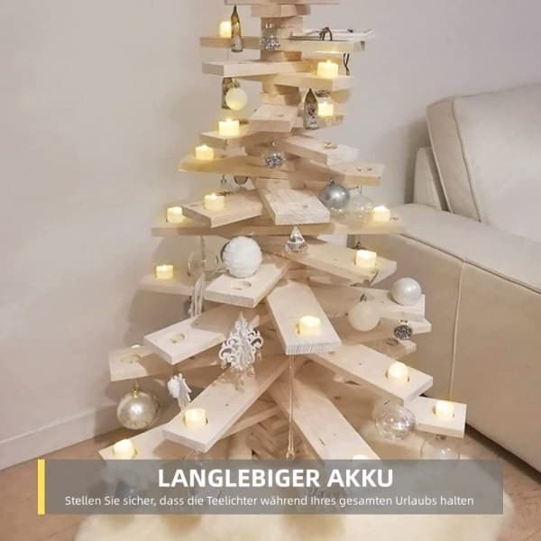 12 LED telys, batteridrevne LED votivlys, varmhvit
