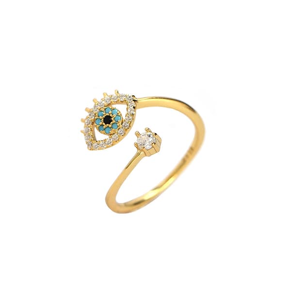 High-end djævleøje ring design åben sterling sølv ring Gold