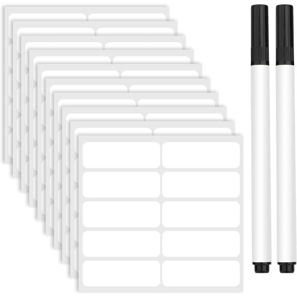 100-pack Easy Iron klädetiketter med 2 pennor (vit)