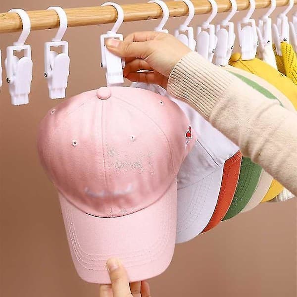 10/20 stk Roterende Klesklyper Klesklyper Kroker Vask Roterende Hatt Klesklyper 10 stk Hvit 10pcs White