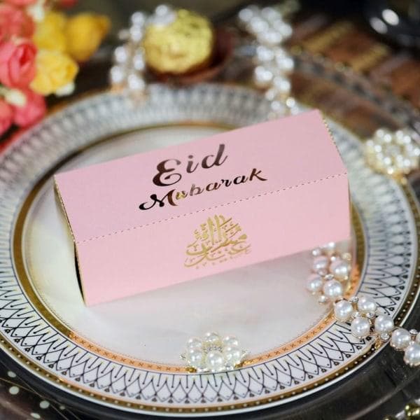 10 st Eid Mubarak godisaskar Ramadan godispåse SVART svart