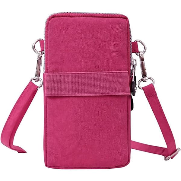 Damväskor Flickor Nylon Design Liten Crossbody Väska Handväskor (Djupröd)