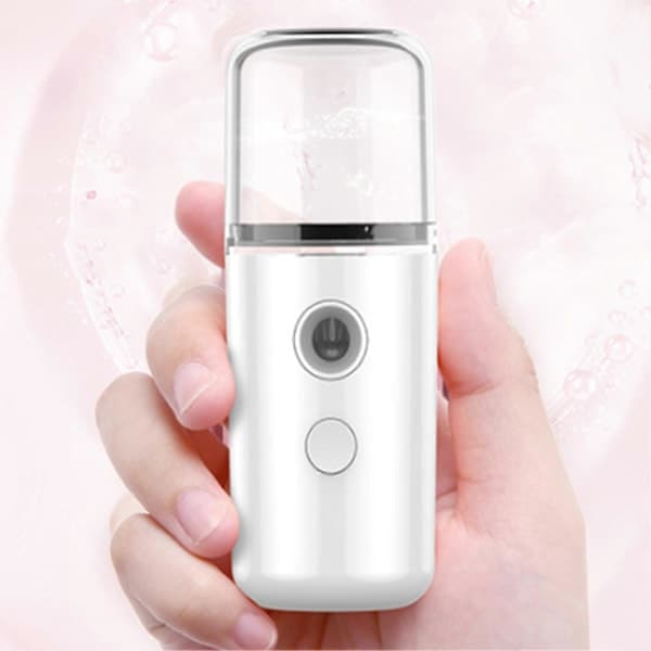 Nano Ansiktsmist Spray Lommeformat USB-Lading Vann Ansiktsfukter for Hydrering, Hvit