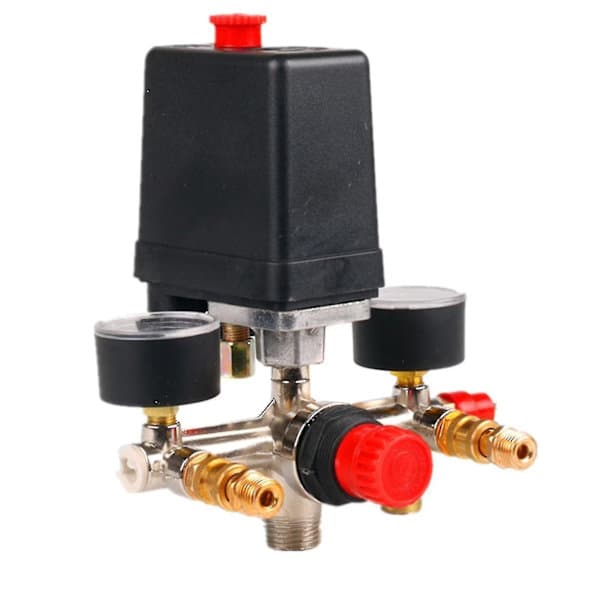 90-120psi Luftkompressor Manifold Regulator Måler Tryk Holdbar Kontaktstyring