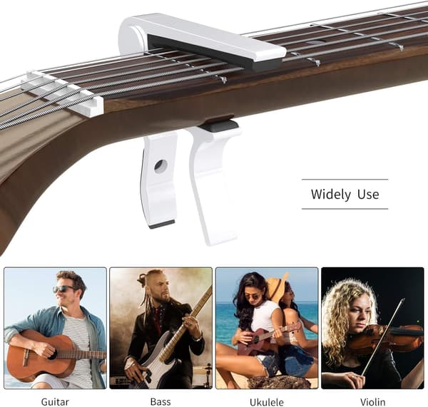 Gitarr Capo Snabbt Byte Capo för 6-Strängad Akustisk Gitarr Elgitarr Klassisk Gitarr Ukulele Capo (Vit) White