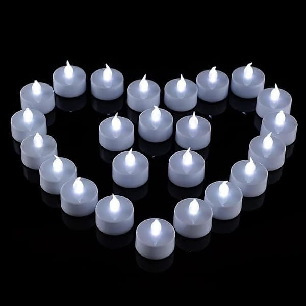 24-pack Realistiska LED-värmeljus - Kallvitt, Batteridrivna