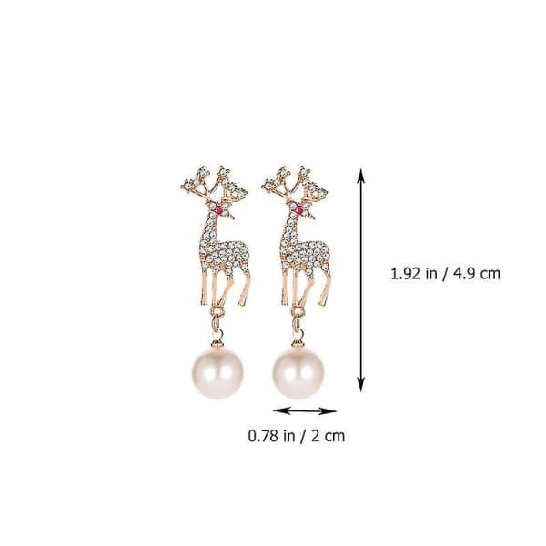 2 par jule-elgformede øreringe rhinestone-øreringe (guld sølv)