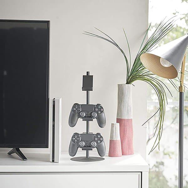 Multi-funktionel hovedtelefonholder stander controller beslag headset organizer rack multi-lags samlingsstation dock base Black triple layer