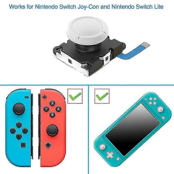 2-pak Udskiftnings Joystick Analog Thumbstick Del Til Switch Lite Controller - Med Reparationsværktøjssæt