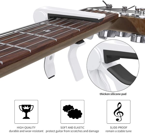 Gitarr Capo Snabbt Byte Capo för 6-Strängad Akustisk Gitarr Elgitarr Klassisk Gitarr Ukulele Capo (Vit) White