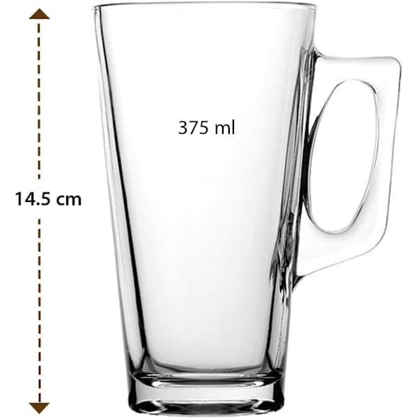 Stora Latteglas Kaffekoppar - 375ml - Presentförpackning med 2 Latteglas