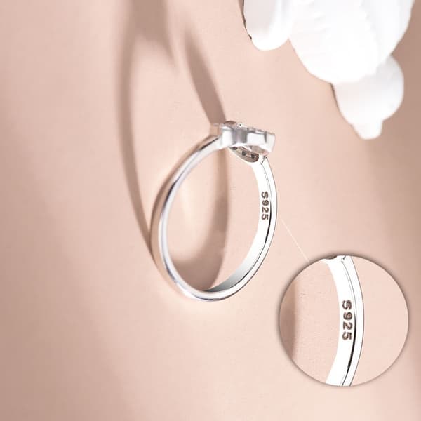925 sterling sølv djævleøje åben ring design håndflade simpel diamantring Silver