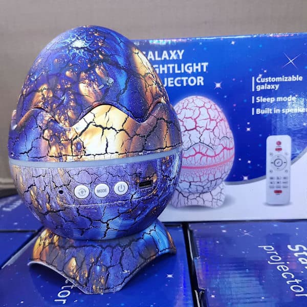 Stjerneprojektor 4-i-1 Dinosaur Egg Nattlys Hvit Støy Bluetooth Høyttaler D D