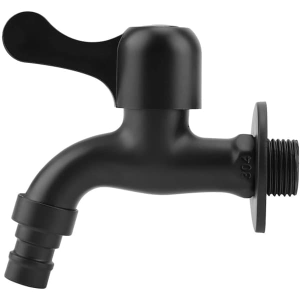 Veggmontert baderomskran, rustfritt stål utendørs