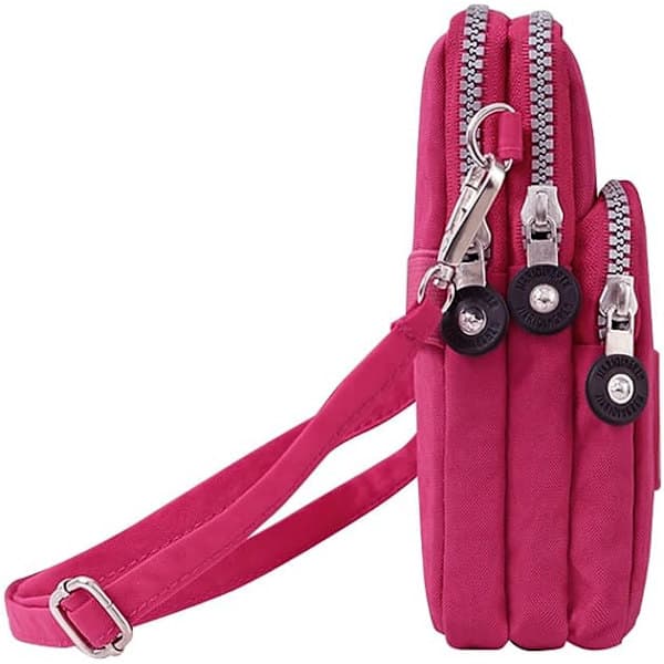 Damväskor Flickor Nylon Design Liten Crossbody Väska Handväskor (Djupröd)