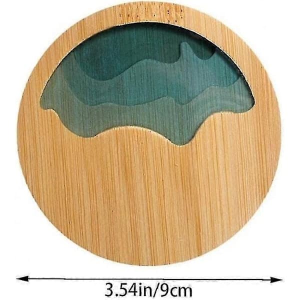 Rund Te-coaster Bambus Epoxy Resin Klar Kunst Håndværk (1 stk)