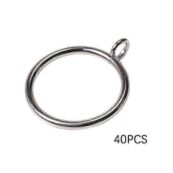 38 mm metalgardinringe med øje til køkken og soveværelse, 40 stk., sølv 40pcs Silver