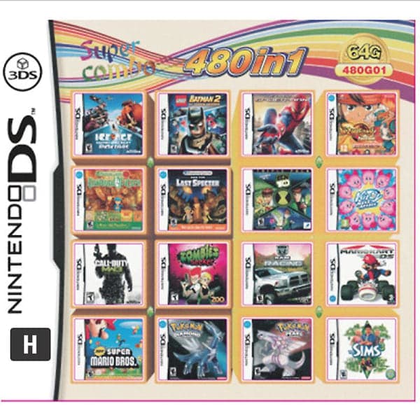 Samlekassette til Nintendo Ds 3ds 2ds Super Combo Multi Cart H